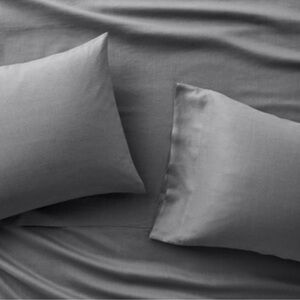 Casaluna FULL Size 100% Washed Linen Solid Sheet Set Dark Gray NEW IN PACKAGE